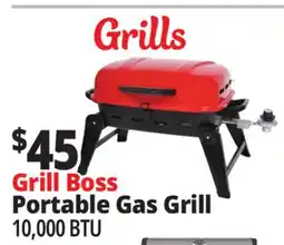 Ocean State Job Lot Grill Boss Portable Propane Grill with Folding Legs 10 000 BTU offer
