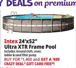 Ocean State Job Lot Intex 24' x 52 Ultra XTR Frame Pool Set with Sand Filter Pump offer
