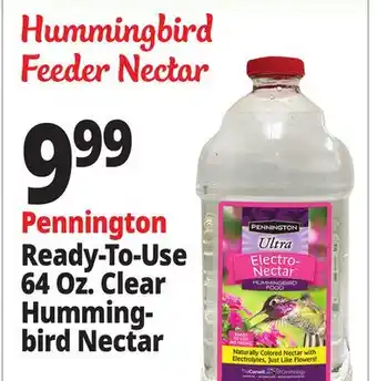 Ocean State Job Lot Pennington Ultra Electro-Nectar Hummingbird Food 64 oz offer