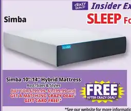 Ocean State Job Lot Simba The Hybrid Essential 10 Mattress Queen offer