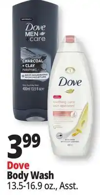Ocean State Job Lot Dove Men + Care Charcoal + Clay Body Face & Hair Wash 13.5 oz offer