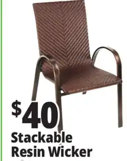 Ocean State Job Lot Outdoor Living Accents Resin Wicker Stackable Chair offer