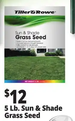 Ocean State Job Lot Tiller & Rowe Sun & Shade Grass Seed 5 lbs offer