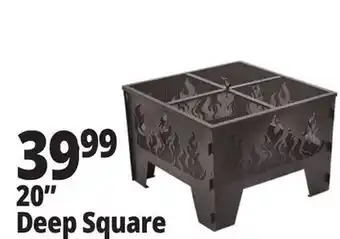 Ocean State Job Lot Outdoor Living Accents Square Fire Pit with Wild Fire Cutout Design 20 offer