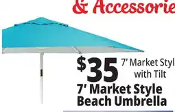 Ocean State Job Lot 7' Market Style Tilting Beach Umbrella offer