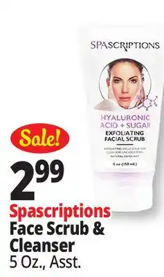 Ocean State Job Lot SpaScriptions Hyaluronic Acid + Sugar Exfoliating Facial Scrub 5 oz offer