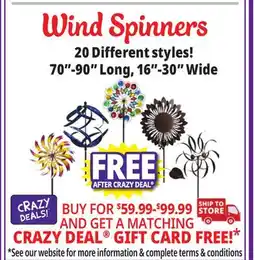Ocean State Job Lot Wind Spinners offer