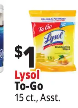 Ocean State Job Lot Lysol Disinfecting Wipes To-Go 15 Count offer