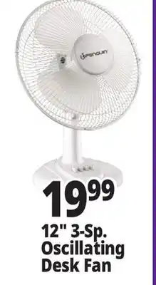 Ocean State Job Lot 12 3-Sp. Oscillating Desk Fan offer
