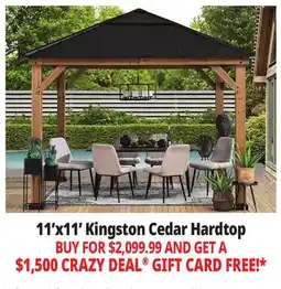 Ocean State Job Lot Kingston 11' x 11' Cedar Framed Hardtop Gazebo offer