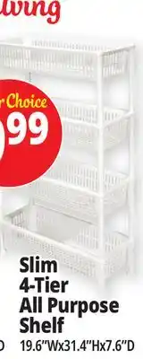 Ocean State Job Lot Nest Accents All Purpose 4-Tier Plastic Shelving 31.4 offer