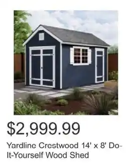 Costco Yardline Crestwood Do- It-Yourself Wood Shed offer