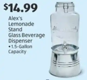 Aldi Alex's Lemonade Stand Glass Beverage Dispenser offer