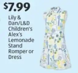 Aldi Lily & Dan/L&D Children's Alex's Lemonade Stand Romper or Dress offer