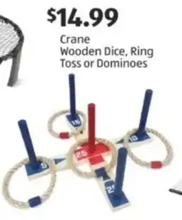 Aldi Crane Wooden Dice, Ring Toss or Dominoes offer