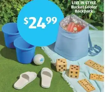 Aldi LIVE IN STYLE Bucket Cooler Backpack offer
