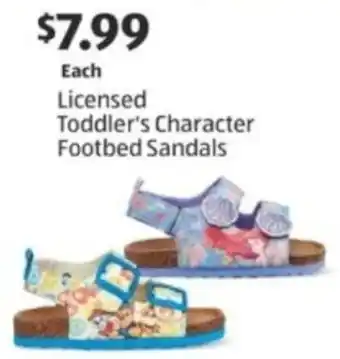 Aldi Licensed Toddler's Character Footbed Sandals offer