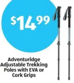 Aldi Adventuridge Adjustable Trekking Poles with EVA or Cork Grips offer