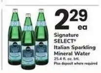 Safeway Signature SELECT Italian Sparkling Mineral Water offer