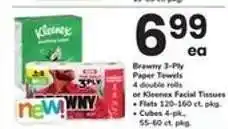 Safeway Brawny 3-Ply Paper Towels or Kleenex Facial Tissues offer