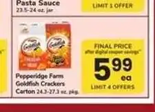 Safeway Pepperidge Farm Goldfish Crackers offer
