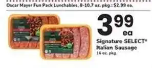 Safeway Signature SELECT Italian Sausage offer