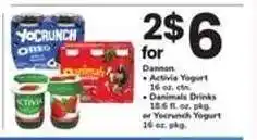 Safeway Dannon Activia Yogurt / Danimals Drinks / YoCrunch Yogurt offer