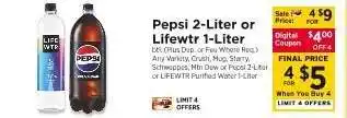 ShopRite Pepsi 2-Liter or Lifewtr 1-Liter offer