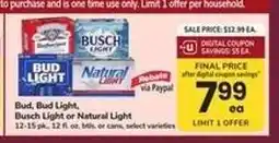 Safeway Bud, Bud Light, Busch Light or Natural Light offer