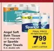 Safeway Angel Soft Bath Tissue or Sparkle Paper Towels offer