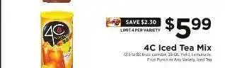 ShopRite 4C Iced Tea Mix offer