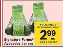 Safeway Signature Farms Avocados offer