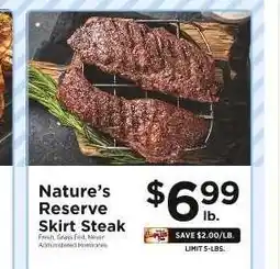 ShopRite Nature's Reserve Skirt Steak offer