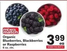 Safeway Organic Blueberries, Blackberries or Raspberries offer