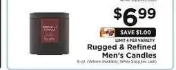 ShopRite Rugged & Refined Men's Candles offer