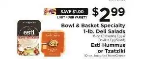 ShopRite Bowl & Basket Specialty 1-lb. Deli Salads offer