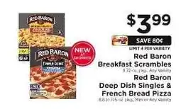 ShopRite Red Baron Breakfast Scrambles & Deep Dish Singles & French Bread Pizza offer