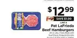 ShopRite Pat LaFrieda Beef Hamburgers offer