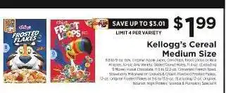 ShopRite Kellogg's Cereal Medium Size offer