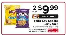 ShopRite Frito Lay Snacks Party Size offer