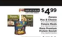ShopRite Panera Mac & Cheese, Panera Meals, Rana Premium Protein Ravioli offer