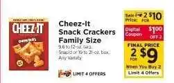 ShopRite Cheez-It Snack Crackers Family Size offer