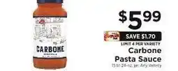 ShopRite Carbone Pasta Sauce offer