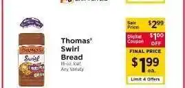 ShopRite Thomas' Swirl Bread offer