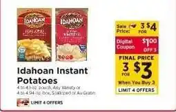 ShopRite Idahoan Instant Potatoes offer