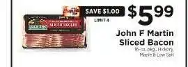 ShopRite John F Martin Sliced Bacon offer