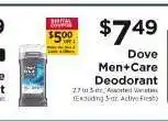 ShopRite Dove Men+Care Deodorant offer