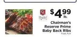 ShopRite Chairman's Reserve Prime Baby Back Ribs offer