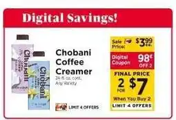 ShopRite Chobani Coffee Creamer offer