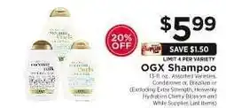 ShopRite OGX Shampoo offer